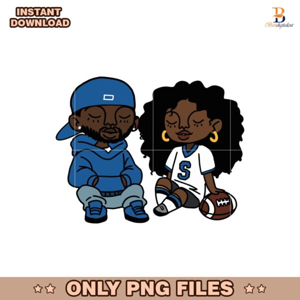 Kendrick Lamar and SZA Comic Graphic Png