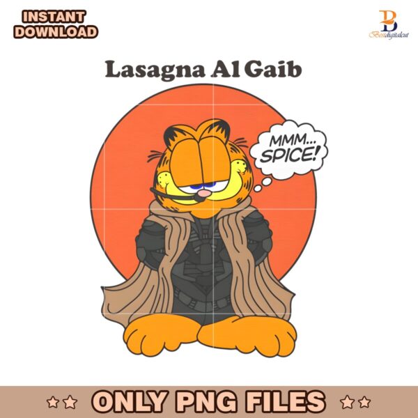 Lasagna Al Gaib Funny Garfield Cat PNG