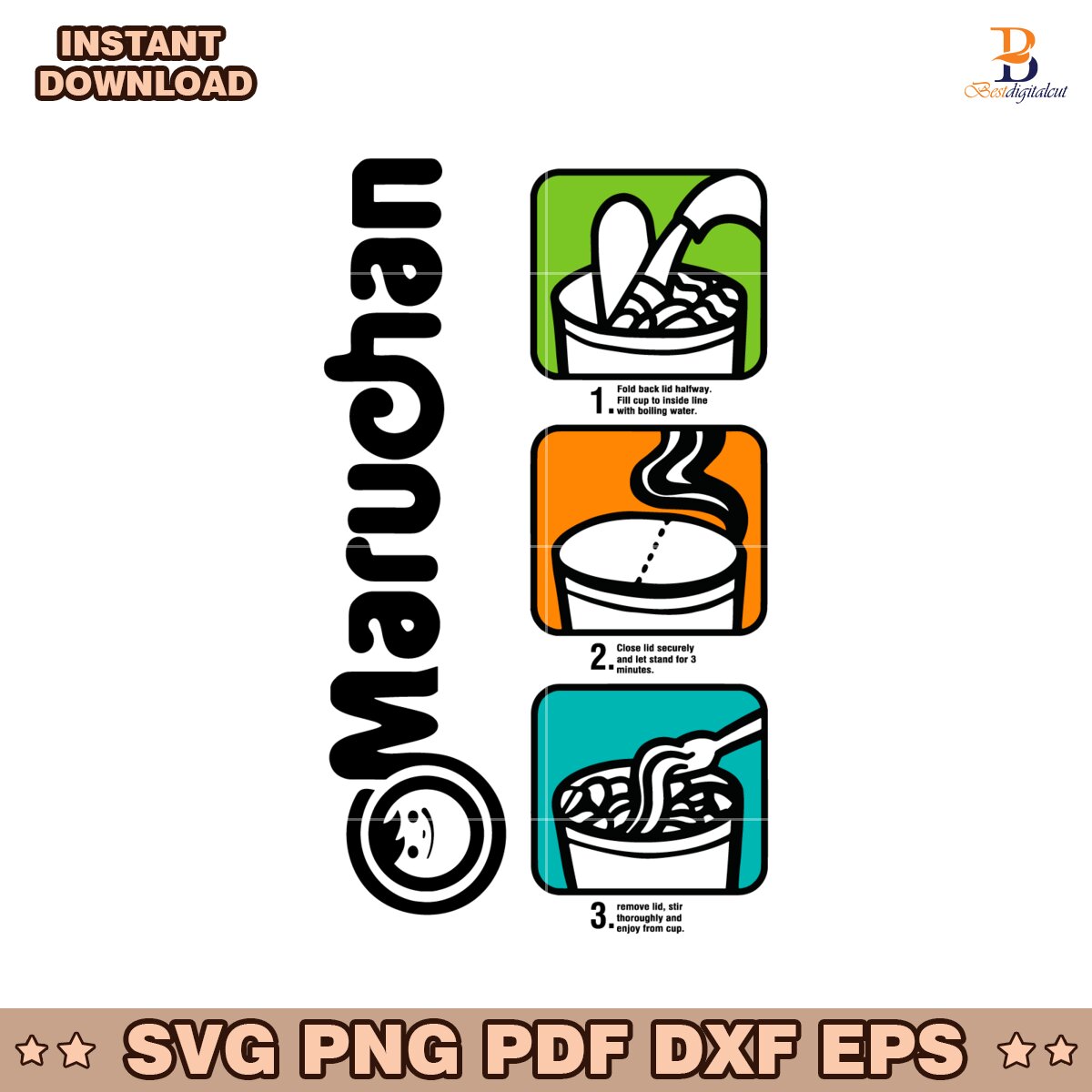 Maruchan Instant Ramen Cooking Guide Pop Art SVG