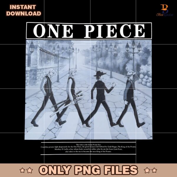 One Piece Straw Hat Pirates Cross The Road PNG