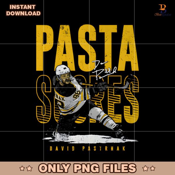 Pasta Scores David Pastrnak Boston Bruins Signature PNG