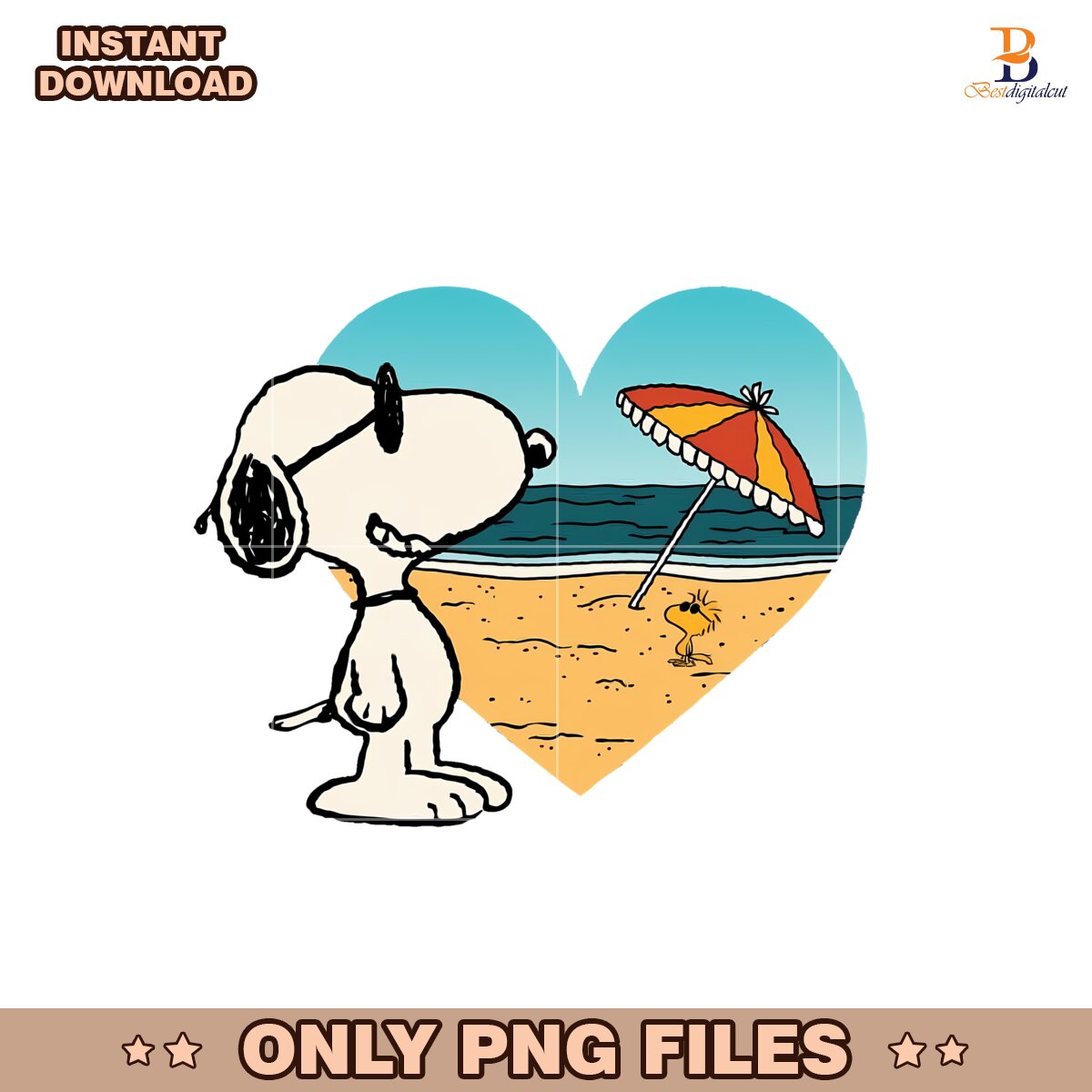 Peanuts Summer Edition Snoopy Hearts The Beach Png