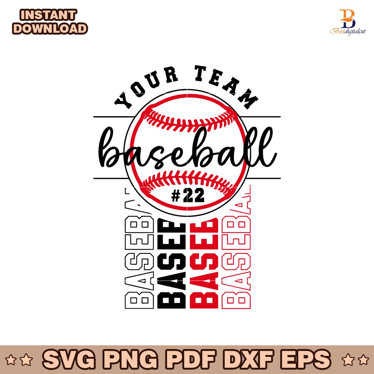 Personalized Baseball Mascot Template Svg