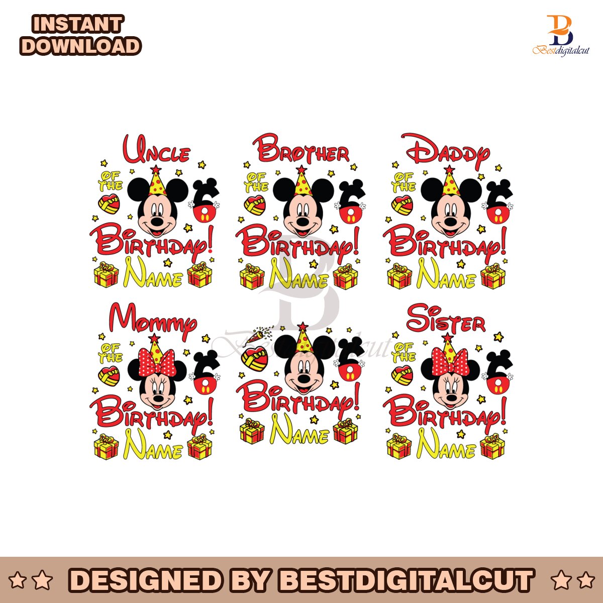 Personalized Birthday Custom Name Boy Gift Squad Bundle SVG