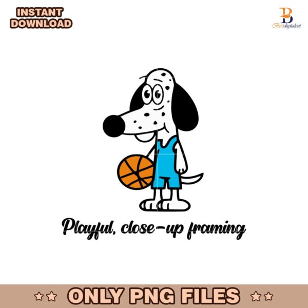 Playful Close Up Framing Dalmatian Dog Basketball Png
