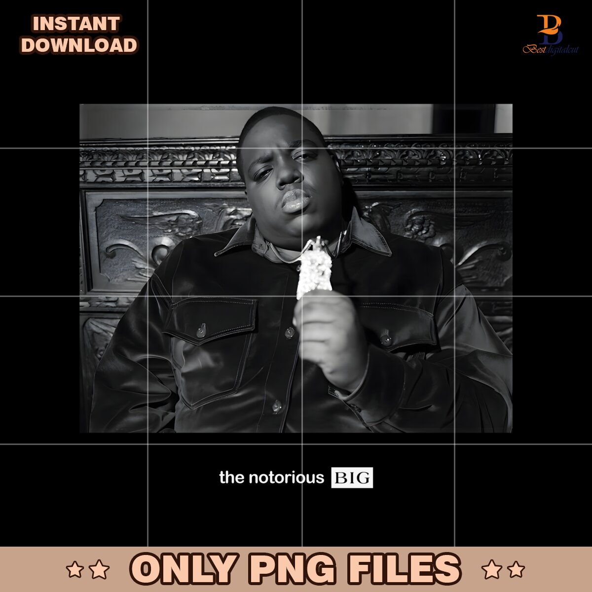 Retro 90S The Notorious B I G Rapper PNG