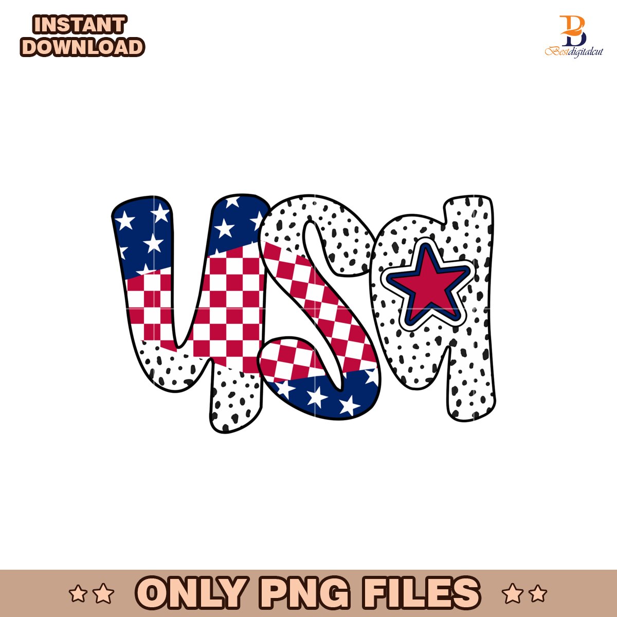 Retro America 4Th Of July Usa Flag PNG