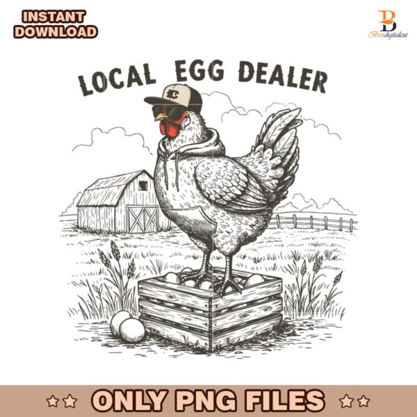 Retro Chicken Lady Local Egg Dealer PNG