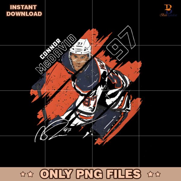 Retro Connor Mcdavid 97 Edmonton Oilers Signature PNG