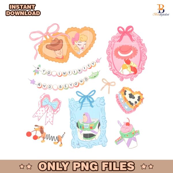 Retro Coquette Bows Toy Story Disney Pixar PNG