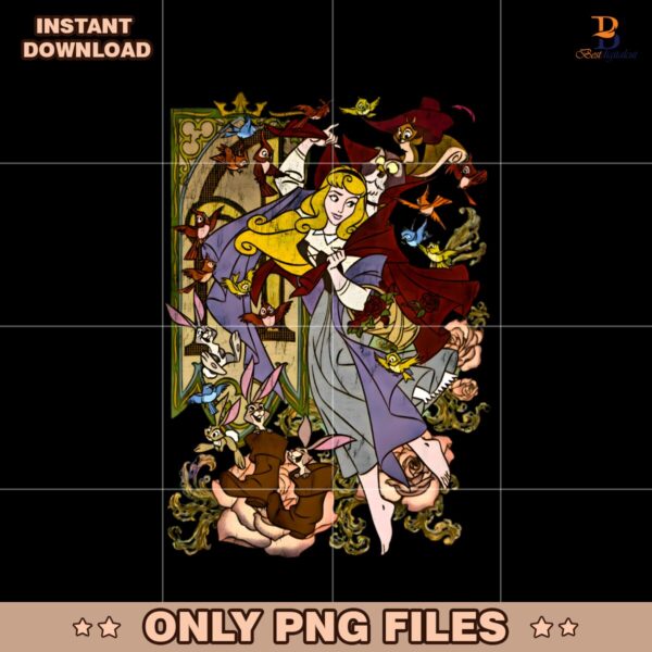 Retro Disney Sleeping Beauty Aurora Princess PNG