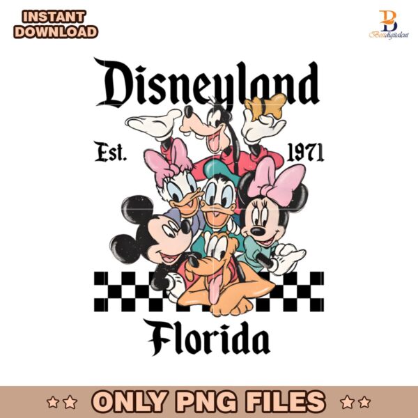 Retro Disneyland Est 1971 Florida Mickey And Friends SVG