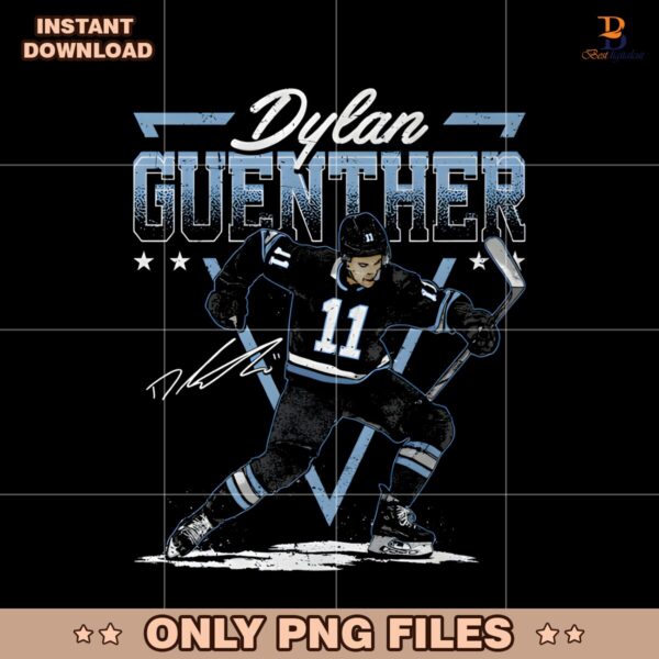 Retro Dylan Guenther 11 Utah Hockey Club Signature PNG