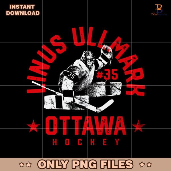 Retro Linus Ullmark Ottawa Senators Hockey PNG