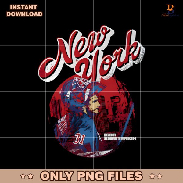 Retro New York Igor Shesterkin Hockey Player PNG