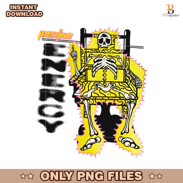 Retro Positive Energy Skeleton Electric Chair PNG
