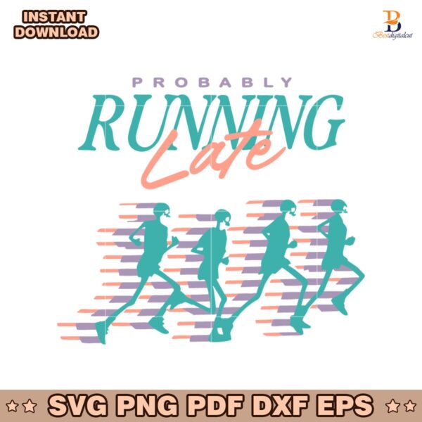 Retro Probably Running Late Skeleton Running SVG