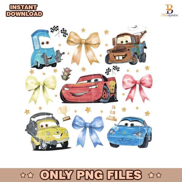 Retro Vintage Coquette Disney Cars PNG