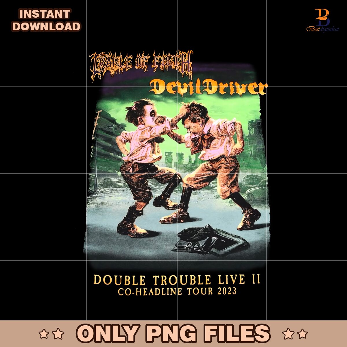 Retro Vintage Cradle Of Filth Devil Driver PNG