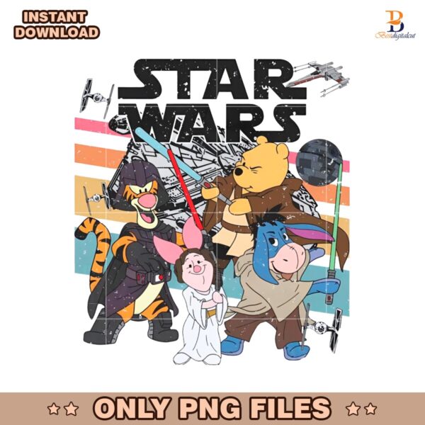 Retro Vintage Star Wars Winnie The Pooh And Friends PNG