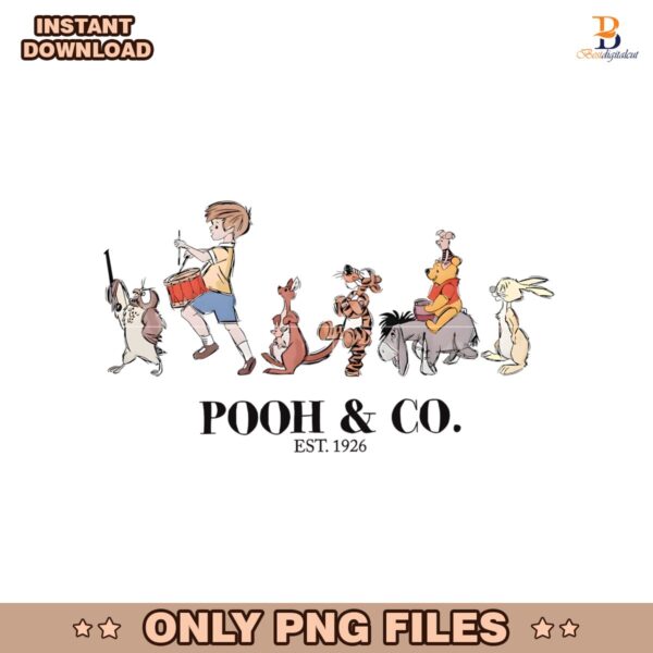 Retro Winnie The Pooh And Friends Est 1926 PNG