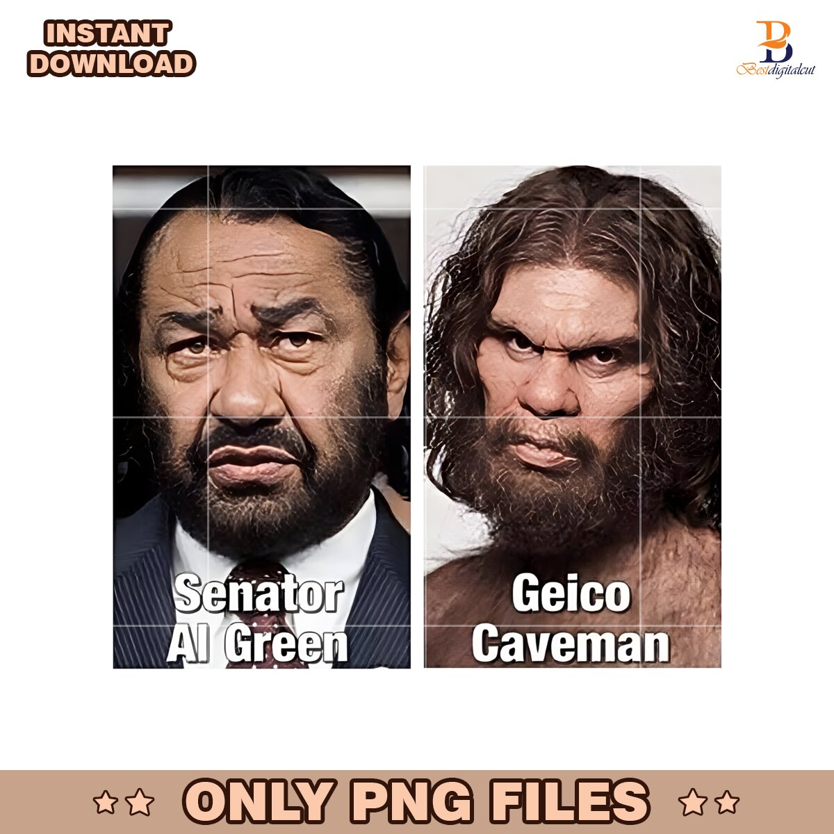 Senator Al Green With Geico Caveman Funny Meme PNG