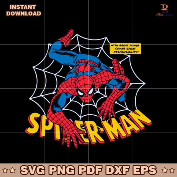 Spider Man With Great Power Marvel Comics SVG