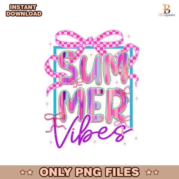 Summer Vibes Coquette Brushstroke Glitter PNG