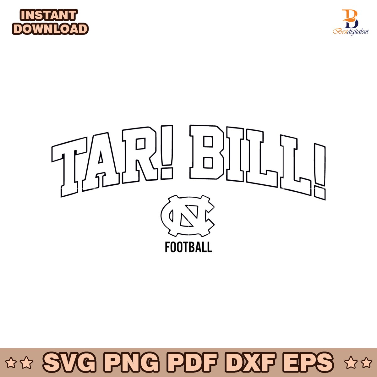 Tar Bill North Carolina Tar Heels Unc Football SVG