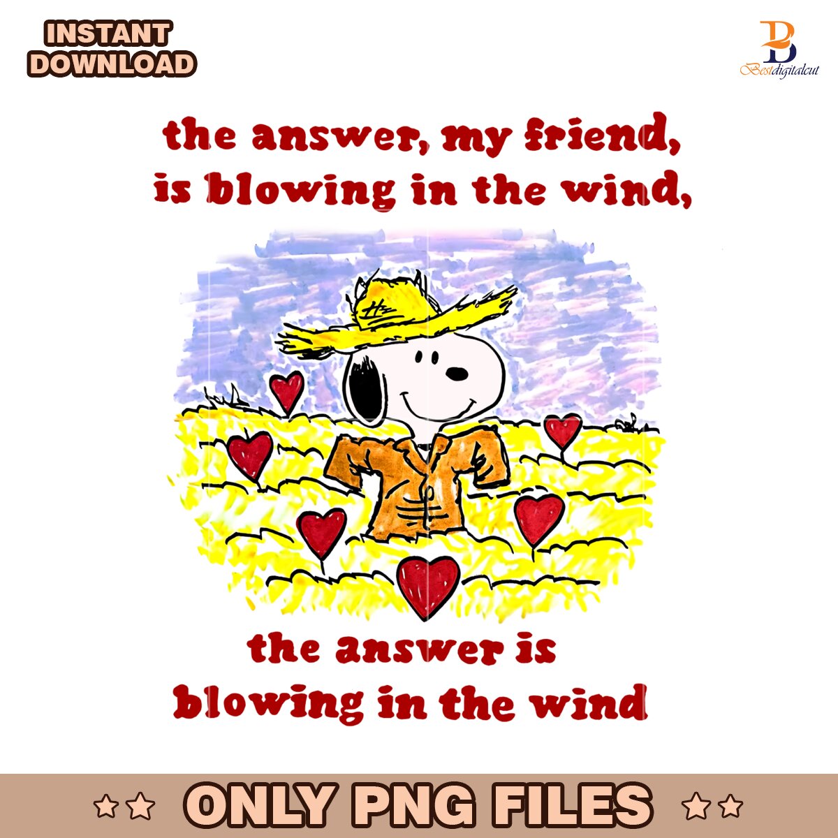 The Answer My Friend Is Blowing In The Wind Snoopy PNG