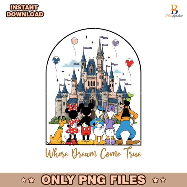 Two Side Where Dream Come True Mickey And Friends  PNG