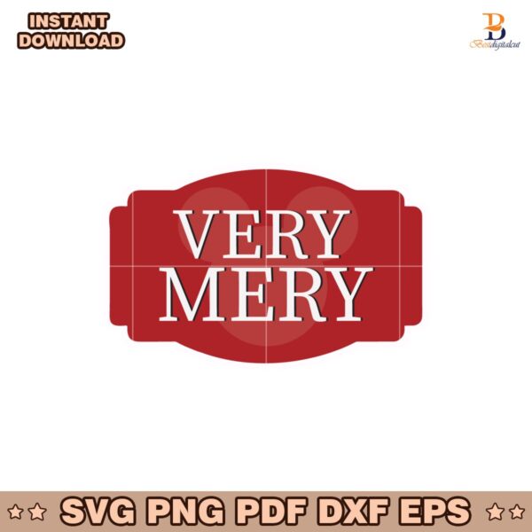 Very Merry Christmas Disney Mickey Mouse Svg