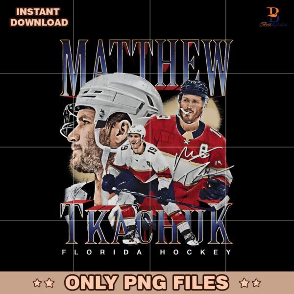 Vintage 90S Matthew Tkachuk Florida Panthers Hockey PNG
