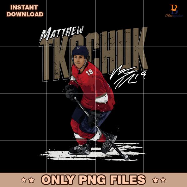 Vintage 90S Matthew Tkachuk Florida Panthers Hockey Player PNG