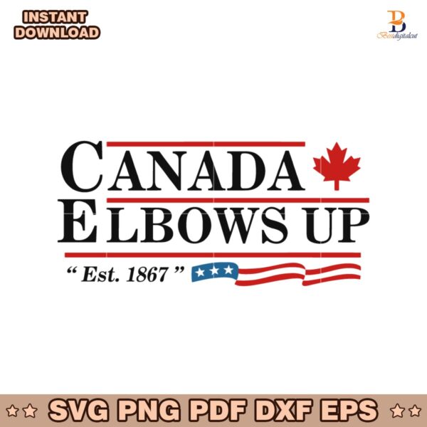 Vintage Canada Elbows Up Est 1867 Maple Leafs SVG