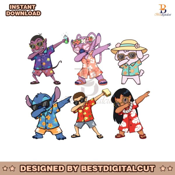 Vintage Cartoon Character In Summer Bundle PNG