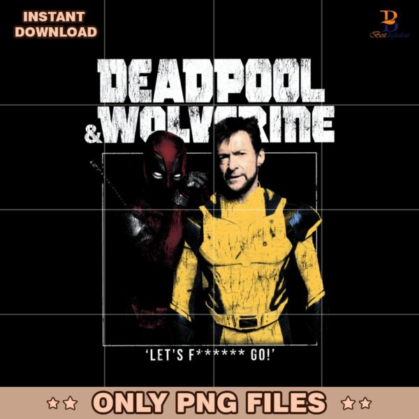 Vintage Deadpool And Wolverine Lets F Go PNG