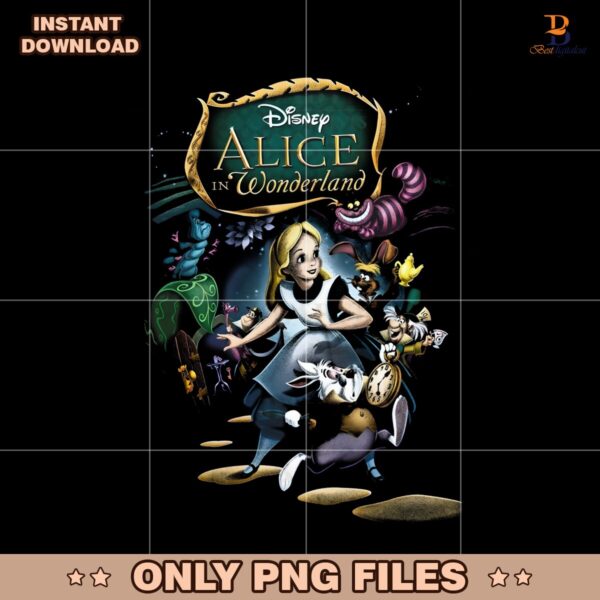Vintage Disney Cartoon Alice In Wonderland PNG