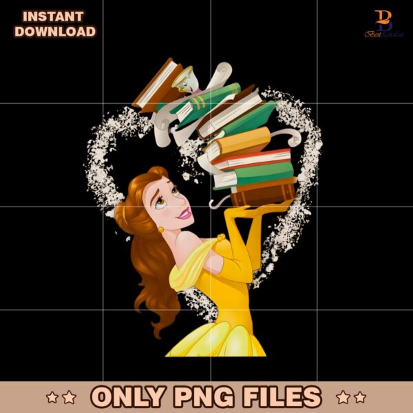 Vintage Disney Cartoon Beauty And The Beast Princess Belle PNG