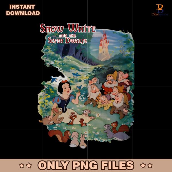 Vintage Disney Snow White And The Seven Dwards PNG