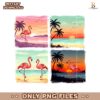 Vintage Flamingo Summer Beach Hello Summer PNG