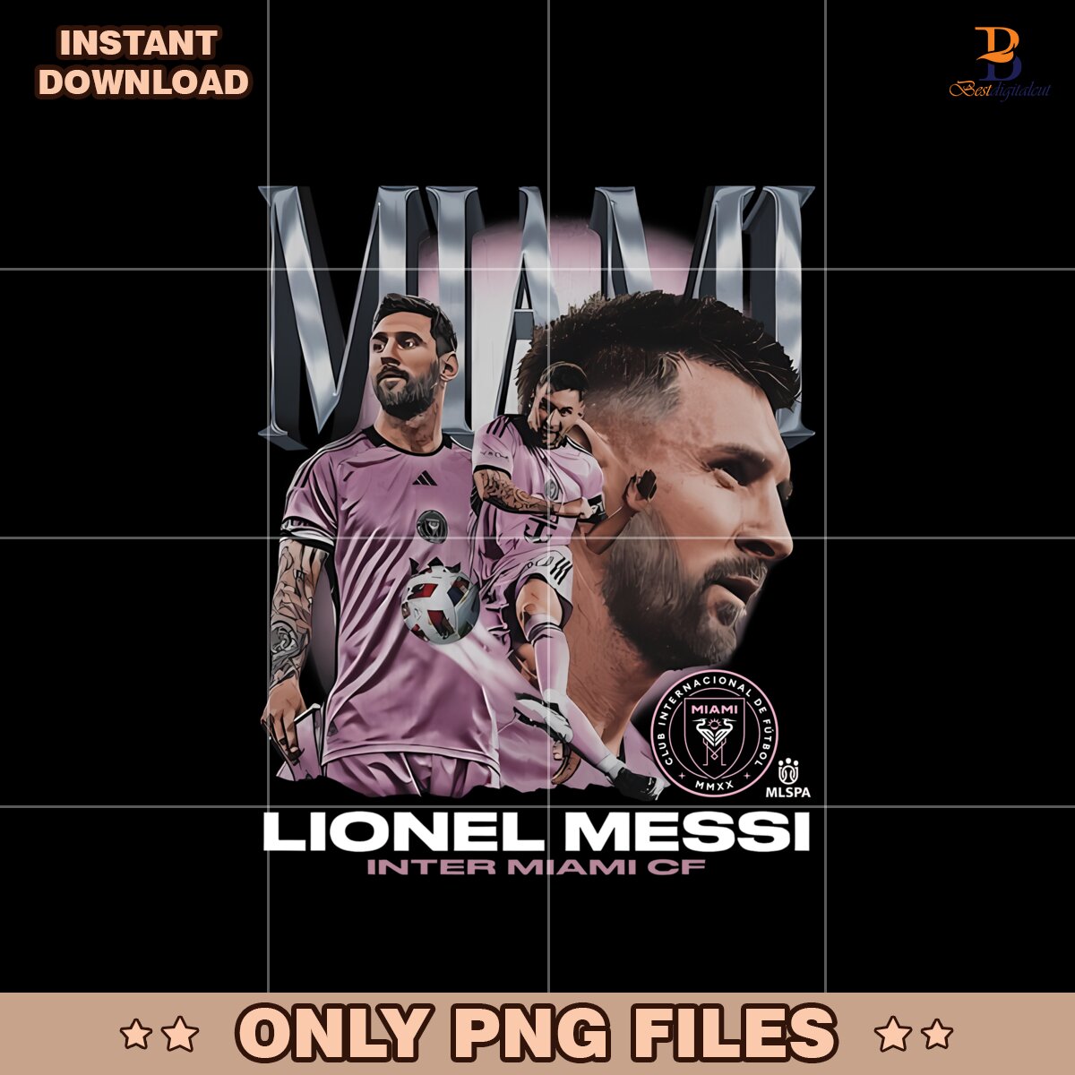 Vintage Lionel Messi Inter Miami CF MLS Png