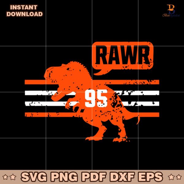 Vintage Myles Garrett Cleveland Browns 95 Rawr SVG