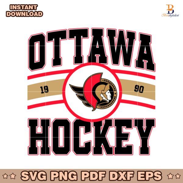 Vintage Ottawa Senators Hockey Logo 1990 SVG