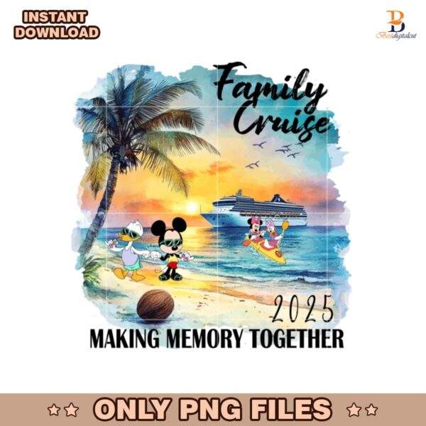 Watercolor Family Cruise 2025 Family Matching Vacation PNG