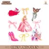 Watercolor Pink Princess Coquette Bow PNG