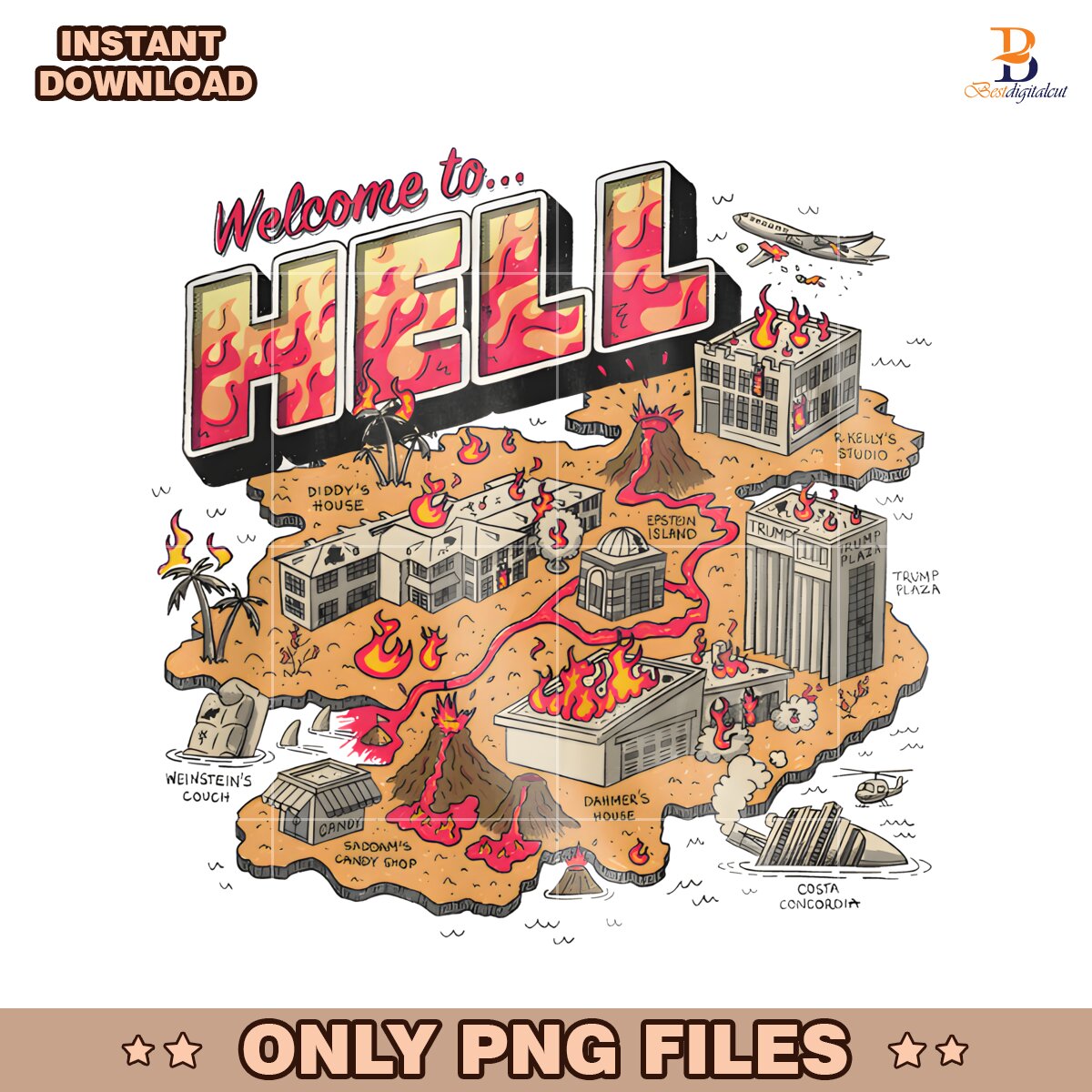 Welcome To Hell A Fiery Cartoon Map Adventure