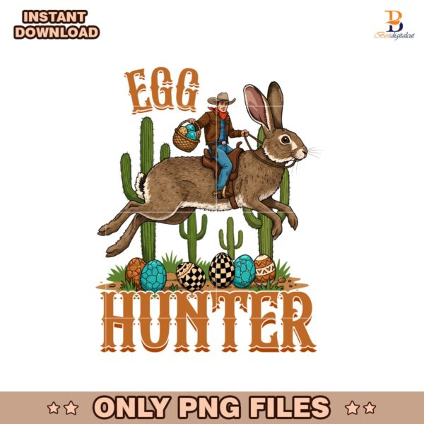 Western Easter Cowboy Egg Hunter PNG
