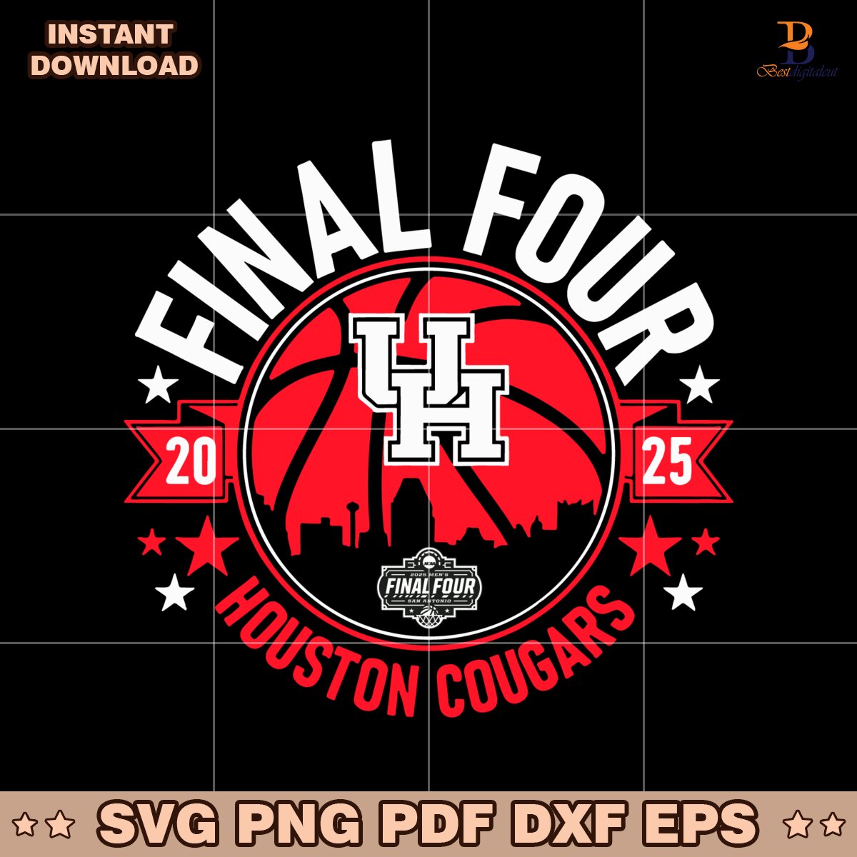 2025 Final Four Houston Cougars Mens Basketball SVG