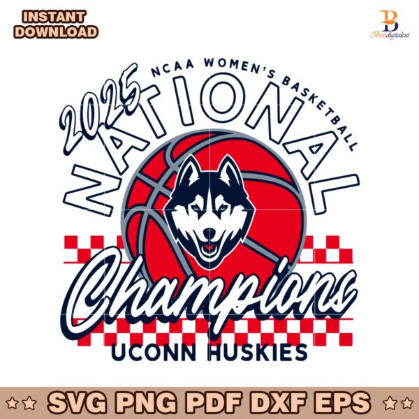 2025 National Champions Uconn Huskies Logo Basketball SVG